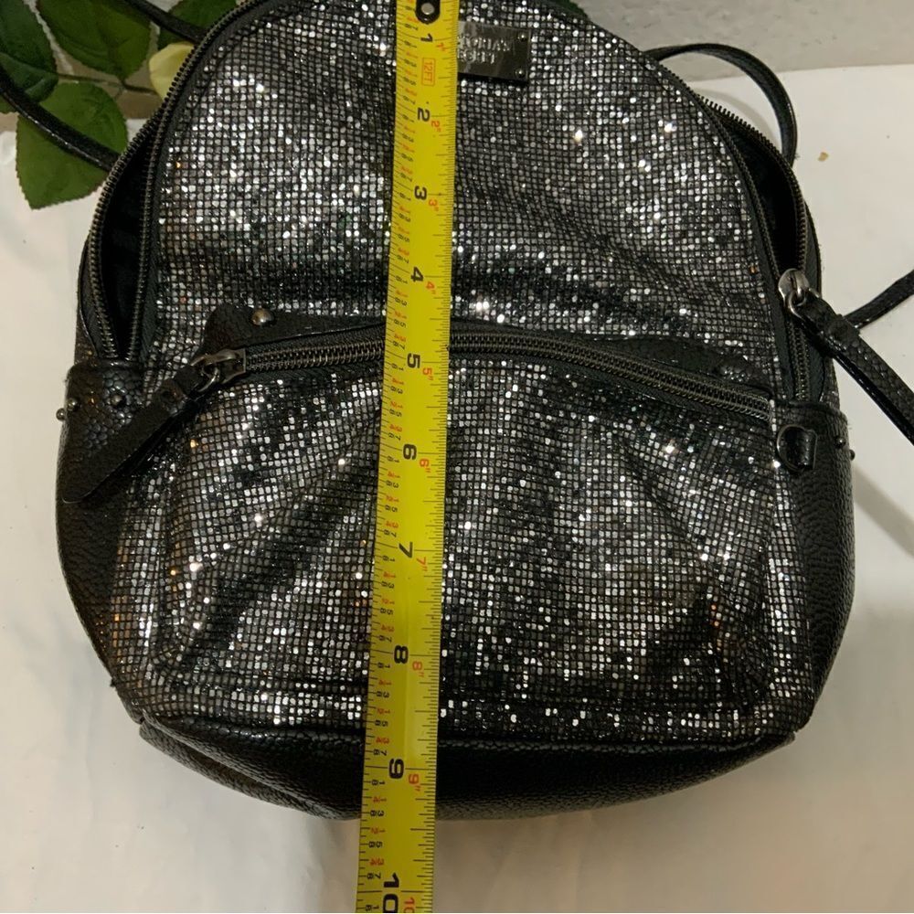 Discontinued Victoria's Secret Silver Sparkle Studded Small City Mini Backpack - Picture 12 of 14